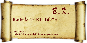 Budnár Kilián névjegykártya